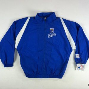 VTG NWT MLB Mighty Mac Kansas City Royals Windbreaker Jacket Boys XL 18 Adult Sm